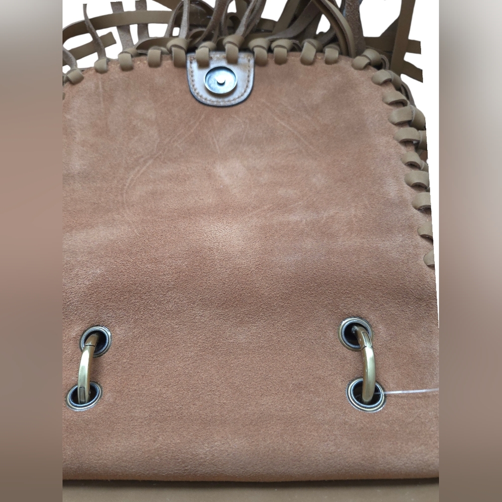 Patricia Nash NEW Nazaire Nubuck Suede Crossbody Bag with Fringe-Cognac - Picture 15 of 15